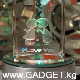 Радужный 3D кристалл: I Love You
