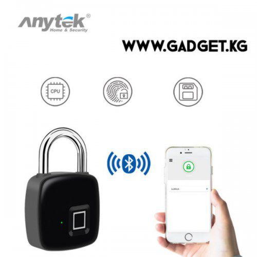 Электронный биометрический навесной замок со сканером отпечатка пальца Security Fingerprint Anytek P3+