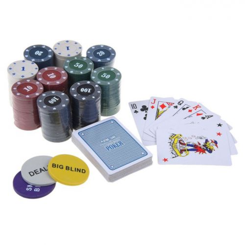 Покер, набор для игры (карты 2 колоды микс, фишки с/номин. 200 шт,сукно 60х90 см)
