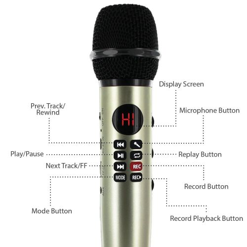 Портативный караоке микрофон со встроенным динамиком и диктофоном Lewinner L-598