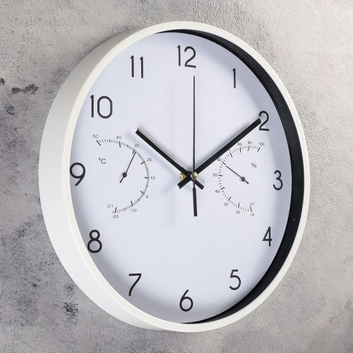 Часы настенные с гигрометром и термометром, серия: Классика, "Уимер", d=30 см