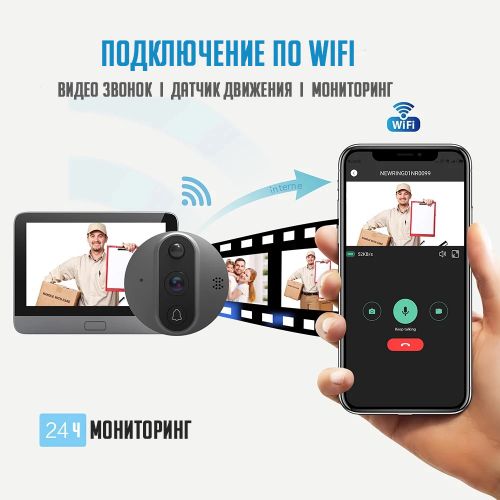 Wifi Видеоглазок USmart R9 Tuya + монитор 4,3"