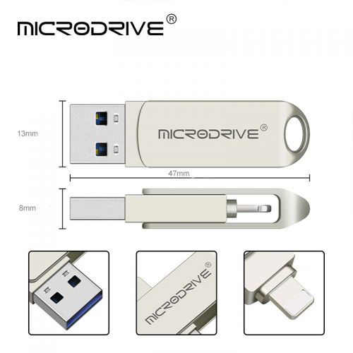 Флешка MicroDrive для iPhone, iPad, 128GB