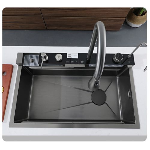 Кухонная мойка Kitchem Premium со смесителем и функцией водопада 75x46см