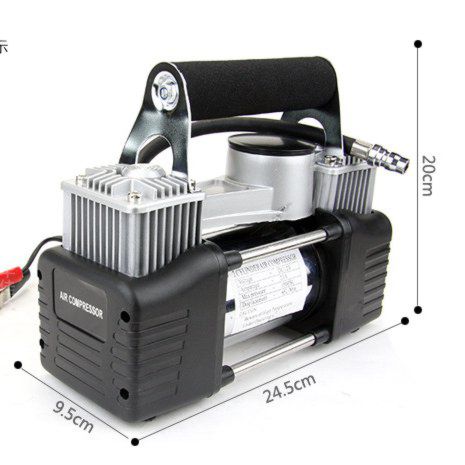 Мощный Автомобильный 2-ух Цилиндровый Электрический Компрессор для накачки колес + Комплект