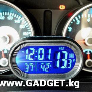 Часы в авто с двумя датчиками температуры + вольтметр