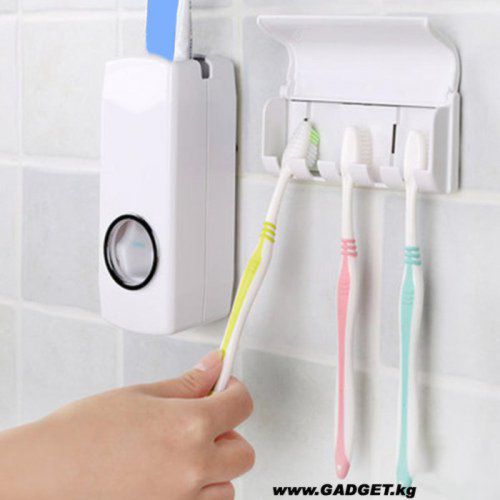 Автоматический дозатор зубной пасты и подставка для зубных щеток