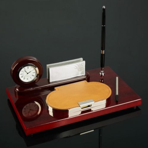 Набор настольный «Константа»: часы, визитница, ручка, блок для бумаги