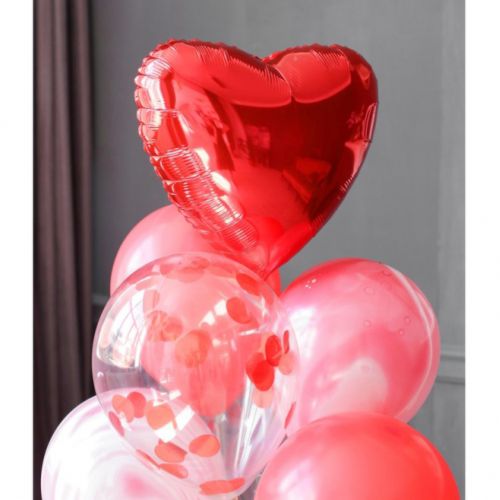 Набор из шаров "Большая любовь", с конфетти, латекс, фольга, 10 шт.