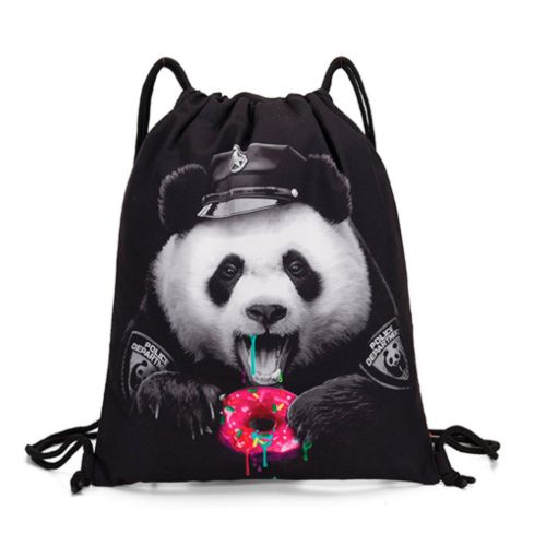 Универсальный складной Вещевой Пляжный Рюкзак-мешок "Панда"