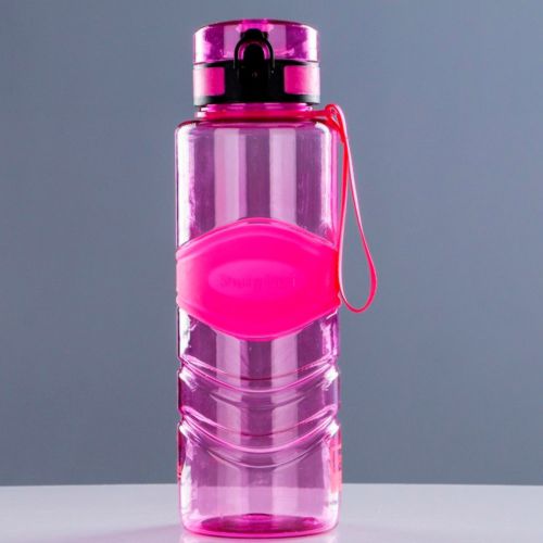 Бутылка для воды, с резиновой вставкой ромбик, на браслете, 1350 мл