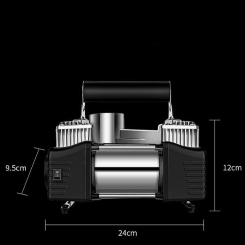 Мощный Автомобильный 2-ух Цилиндровый Электрический Компрессор для накачки колес + Комплект + Фонарик