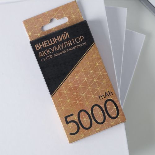 Портативный аккумулятор, «Я не ленюсь» 5000 mAh, 2 USB-разъёма