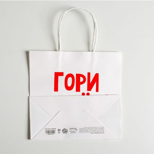 Пакет подарочный крафт «Гори огнем»