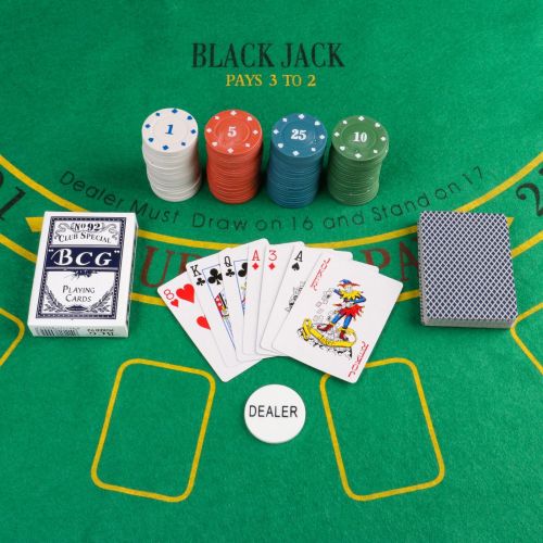 Покер, набор для игры (карты 2 колоды, фишки 100 шт, сукно)