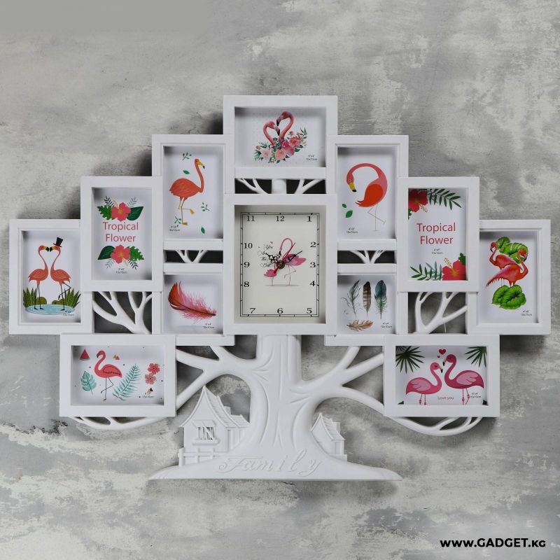 Фоторамка + Часы настенные "Семейное дерево", 11 фото