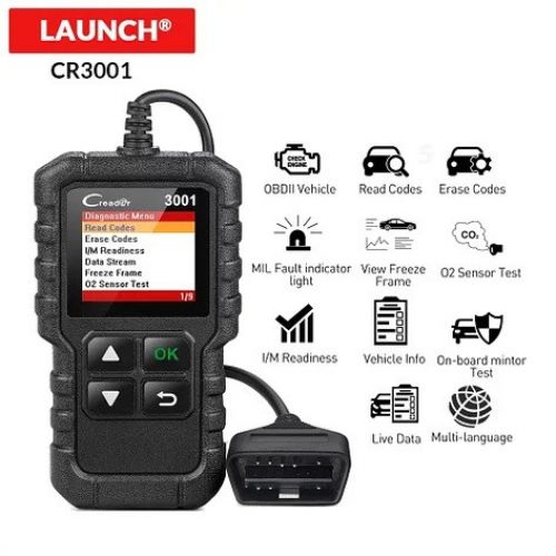 Диагностический автомобильный OBD2 сканер Launch Creader 3001