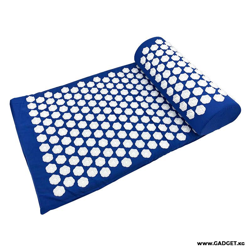 Акупунктурный массажный коврик имитирующий иглоукалывание + подушка (Аппликатор Кузнецова)