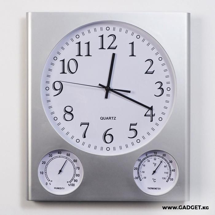 Часы настенные "Арени", с термометром и гигрометром, 40 х 46 см