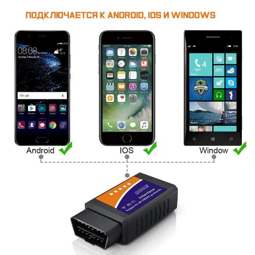 Диагностический OBD2 сканер ELM327, WiFi v1.5 для iOS iPhone, Android