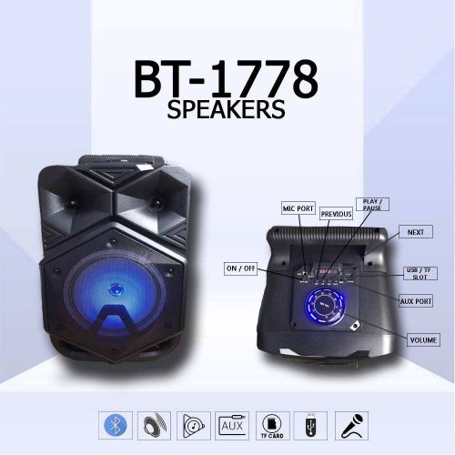 Портативная Bluetooth колонка Speaker BT1778 с микрофоном и пультом ДУ