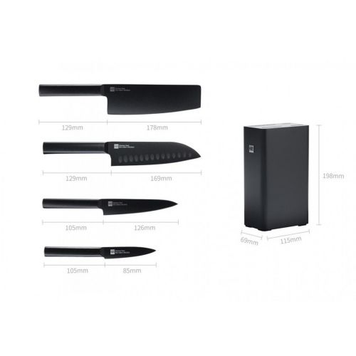 Набор ножей Xiaomi HuoHou HU0076 4шт с подставкой