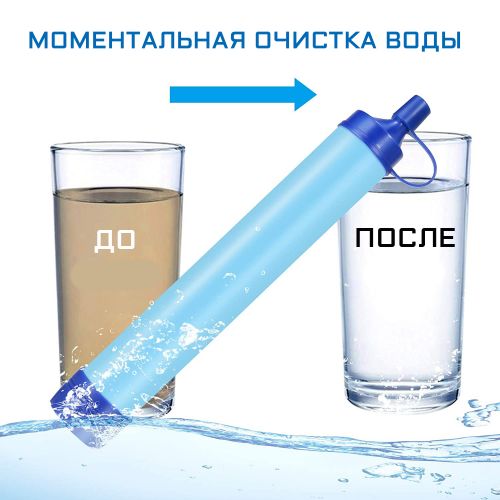 Туристический фильтр для очищения воды Outdoor Survival Water Filter Straw