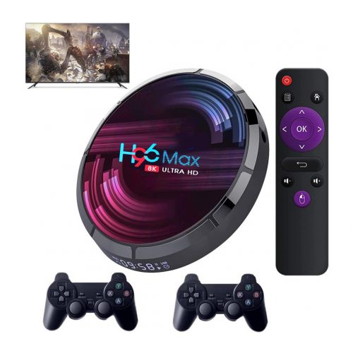 Приставка для телевизора KinHank H96 MAX Android Game TV Box (4+32GB) + 64GB MicroSD