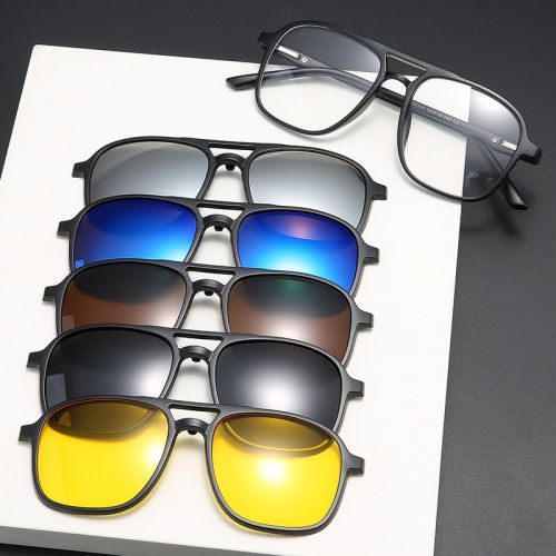 Солнцезащитные очки на магнитах со сменными накладками 2333A