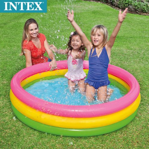 Детский надувной бассейн Intex 56441 "Радуга" 147x33см