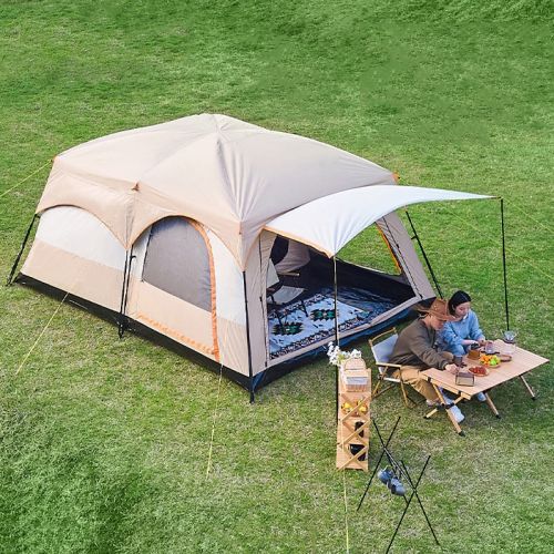Палатка большая двухкомнатная с тентом для кемпинга и туризма BiCamp на 6-10 человек