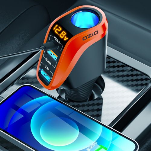 Автомобильное зарядное устройство Ozio Type-C PD3.0 + USB QC4.0 + USB Super Charge