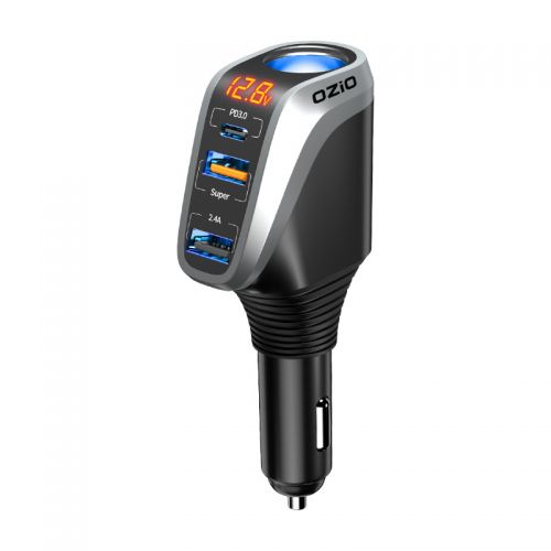 Автомобильное зарядное устройство Ozio Type-C PD3.0 + USB QC4.0 + USB Super Charge