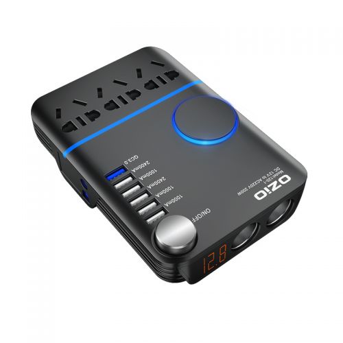 Инвертор автомобильный (преобразователь) с 24 В на 220В OZIO 200W 5USB+TypeC
