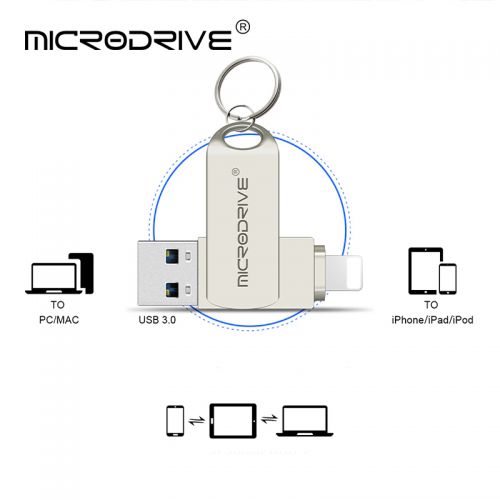 Флешка MicroDrive для iPhone, iPad, 128GB