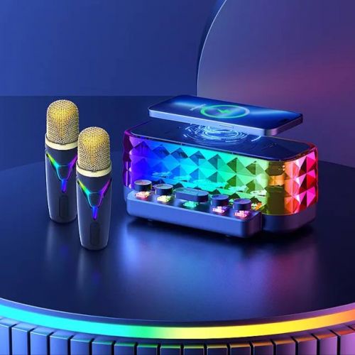 Портативная колонка караоке система с двумя микрофонами Karaoke Speaker Z6 PRO