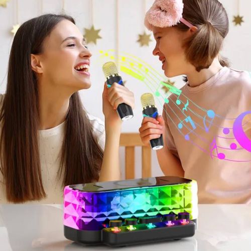 Портативная колонка караоке система с двумя микрофонами Karaoke Speaker Z6 PRO