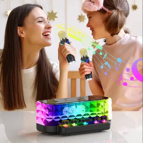 Портативная колонка караоке система с двумя микрофонами Karaoke Speaker Z6 PRO