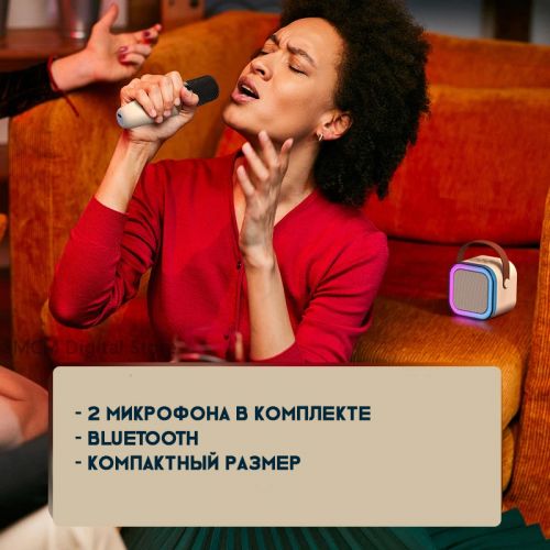 Портативная колонка караоке система с двумя микрофонами Karaoke Sound System K12