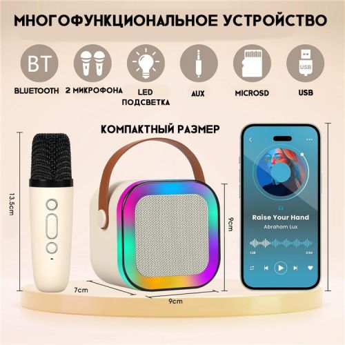 Портативная колонка караоке система с двумя микрофонами Karaoke Sound System K12