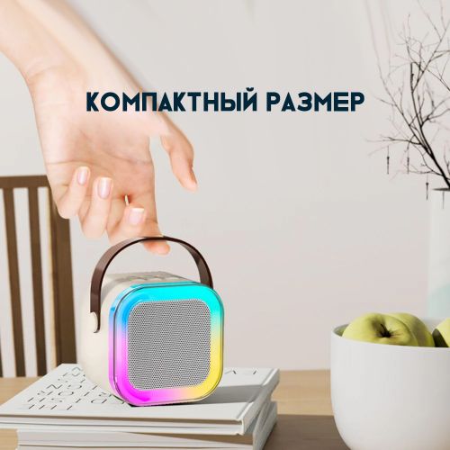 Портативная колонка караоке система с двумя микрофонами Karaoke Sound System K12