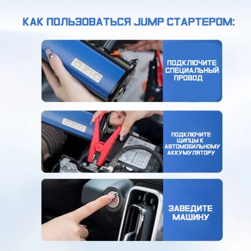 Компрессор для накачки колес 3в1 + Jump Starter Пусковое зарядное устройство Buwei TS03