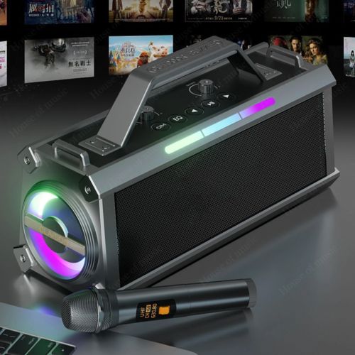 Портативная колонка караоке система с двумя микрофонами Outdoor Speaker L202