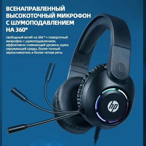 Наушники проводные с микрофоном HP DHE-8013U для компьютера