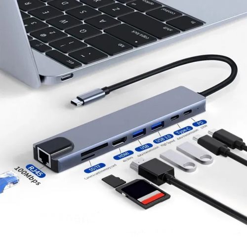 Адаптер-переходник Adapter 8 in 1 USB Type-C Hub