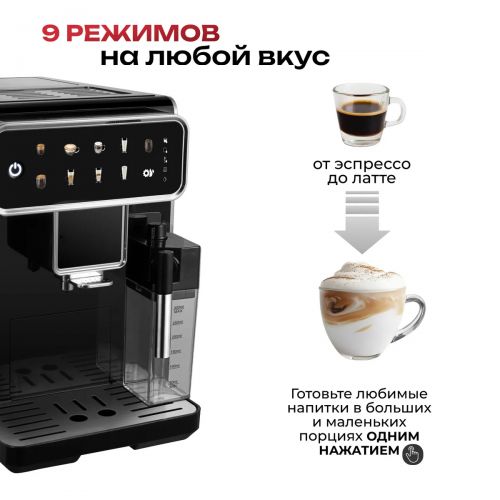 Кофеварка автоматическая зерновая c кофемолкой и капучинатором, кофемашина icoffee AM7203