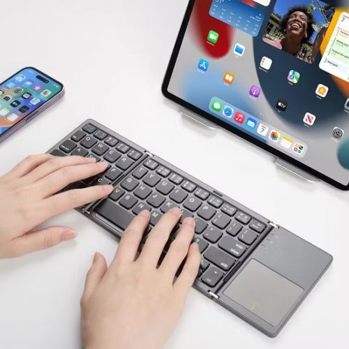 Беспроводная складная Bluetooth клавиатура Foldable Bluetooth Keyboard B033 (с Русской раскладкой)