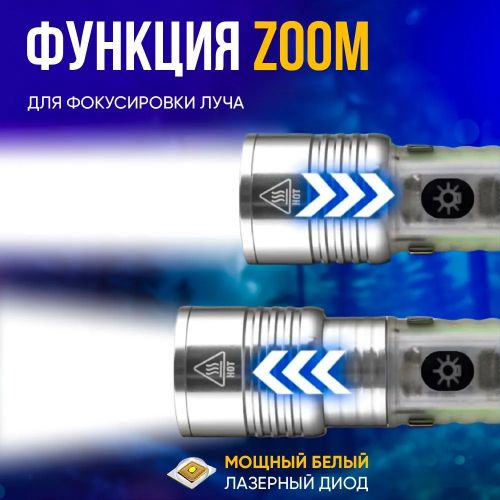 Фонарик Multifunctional Zoom Flashlight 520A