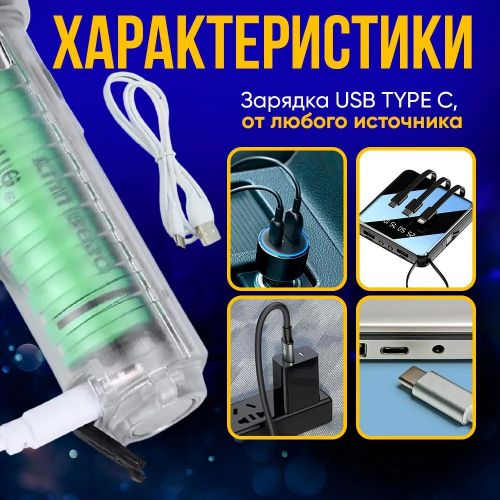 Фонарик Multifunctional Zoom Flashlight 520A