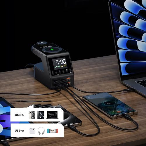 Док-станция 10в1 Gan Charger H688, беспроводная зарядка